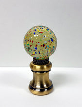 Load image into Gallery viewer, GLASS ORB-Lamp Finials in 12 Colors-Antique Brass Base, Dual Thread (1-Pc.)