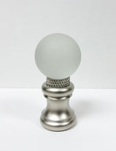 Load image into Gallery viewer, GLASS ORB-Lamp Finials in 12 Colors-Satin Nickel Base, Dual Thread (1-Pc.)
