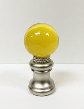 Load image into Gallery viewer, GLASS ORB-Lamp Finials in 12 Colors-Satin Nickel Base, Dual Thread (1-Pc.)