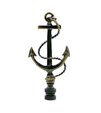 Load image into Gallery viewer, ANCHOR & ROPE Lamp Finial-Aged Brass Finish, Highly detailed metal casting