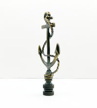 Load image into Gallery viewer, ANCHOR & ROPE Lamp Finial-Aged Brass Finish, Highly detailed metal casting