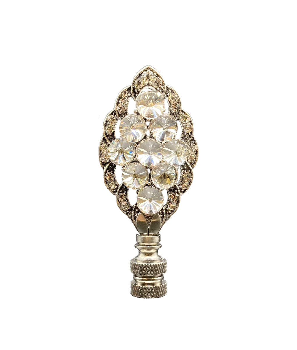 ART DECO RHINESTONE Lamp FinialAntique Silver Finish Lamp Finial Designs