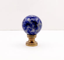 Load image into Gallery viewer, BLUE VEIN SODALITE Stone Lamp Finial with AB, PB or Chrome Base (1-PC.)
