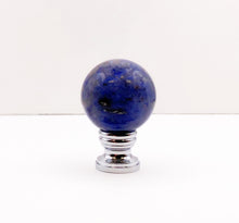 Load image into Gallery viewer, BLUE VEIN SODALITE Stone Lamp Finial with AB, PB or Chrome Base (1-PC.)