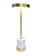 Load image into Gallery viewer, Ilumina-Rechargeable LED Cordless Portable Lamp-Aged Brass Finish/White Marble