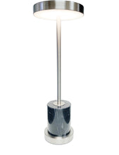 Load image into Gallery viewer, Ilumina-Rechargeable LED Cordless Portable Lamp-Satin Nickel Finish/Black Marble