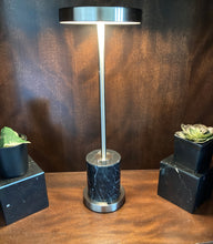 Load image into Gallery viewer, Ilumina-Rechargeable LED Cordless Portable Lamp-Satin Nickel Finish/Black Marble
