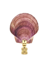 Load image into Gallery viewer, CALICO SEA SCALLOP Shell Lamp Finial with Polished Brass or Antique Brass Base (1-PC.)