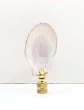 Load image into Gallery viewer, CALICO SEA SCALLOP Shell Lamp Finial with Polished Brass or Antique Brass Base (1-PC.)