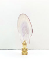 Load image into Gallery viewer, CALICO SEA SCALLOP Shell Lamp Finial with Polished Brass or Antique Brass Base (1-PC.)
