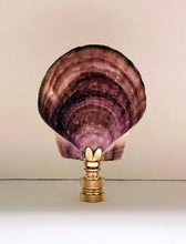 Load image into Gallery viewer, CALICO SEA SCALLOP Shell Lamp Finial with Polished Brass or Antique Brass Base (1-PC.)