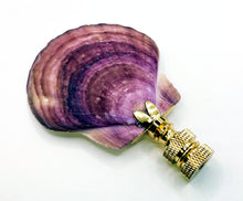 Load image into Gallery viewer, CALICO SEA SCALLOP Shell Lamp Finial with Polished Brass or Antique Brass Base (1-PC.)