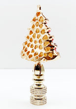 Load image into Gallery viewer, Holiday/Christmas Lamp Finial-CHRISTMAS TREE w/Rhinestones-Gold Finish-Available in Red, Green or Blue (1-Pc.)