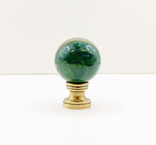 Load image into Gallery viewer, GREEN OCEAN JASPER Stone Lamp Finial with AB, PB or Chrome Base (1-PC.)