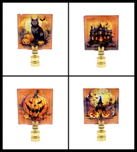 Load image into Gallery viewer, HALLOWEEN Lamp Finial-Optic Crystal-Round or Square-AvailableI In 4-Base Finishes (1-Pc.)