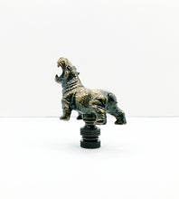 Load image into Gallery viewer, HIPPOPOTAMUS Lamp Finial-Aged Brass Finish, Highly detailed metal casting