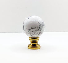 Load image into Gallery viewer, HOWLITE Stone Lamp Finial with AB, PB or Chrome Base (1-PC.)