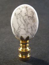 Load image into Gallery viewer, HOWLITE Stone Lamp Finial with PB, SN or AB Base (1-PC.)
