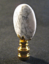 Load image into Gallery viewer, HOWLITE Stone Lamp Finial with PB, SN or AB Base (1-PC.)