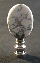 Load image into Gallery viewer, HOWLITE Stone Lamp Finial with PB, SN or AB Base (1-PC.)