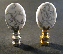 Load image into Gallery viewer, HOWLITE Stone Lamp Finial with PB, SN or AB Base (1-PC.)