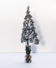 Load image into Gallery viewer, Holiday/Christmas Lamp Finial-Large CHRISTMAS TREE w/Rhinestones-Satin Nickel Base