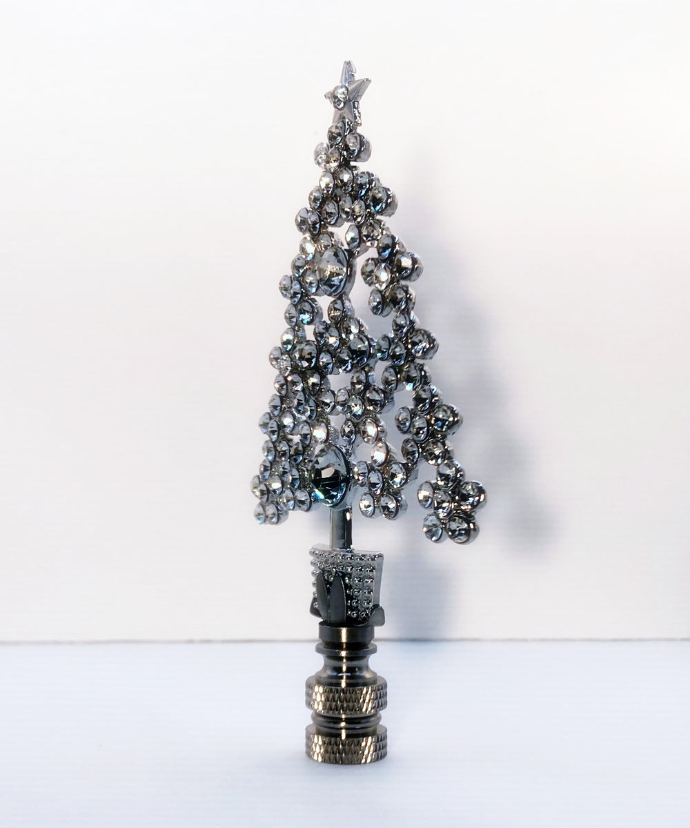 Holiday/Christmas Lamp FinialLarge CHRISTMAS TREE w/RhinestonesSatin