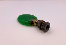 Load image into Gallery viewer, GREEN MALAYSIAN JADE Oval Stone Lamp Finial with AB,PB or SN Base (1-PC.)