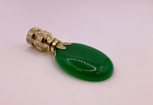 Load image into Gallery viewer, GREEN MALAYSIAN JADE Oval Stone Lamp Finial with AB,PB or SN Base (1-PC.)
