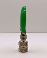 Load image into Gallery viewer, GREEN MALAYSIAN JADE Oval Stone Lamp Finial with AB,PB or SN Base (1-PC.)