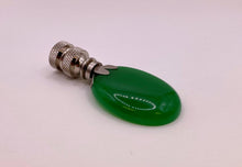 Load image into Gallery viewer, GREEN MALAYSIAN JADE Oval Stone Lamp Finial with AB,PB or SN Base (1-PC.)