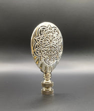 Load image into Gallery viewer, MEDALLION #13 Cast Metal Lamp Finial-Antique Silver Finish