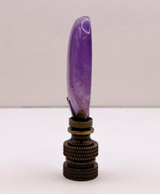 Load image into Gallery viewer, NATURAL AMETHYST Oval Stone Lamp Finial with AB,PB or SN Base (1-PC.)