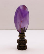 Load image into Gallery viewer, NATURAL AMETHYST Oval Stone Lamp Finial with AB,PB or SN Base (1-PC.)