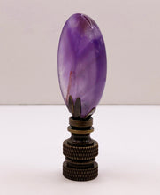 Load image into Gallery viewer, NATURAL AMETHYST Oval Stone Lamp Finial with AB,PB or SN Base (1-PC.)