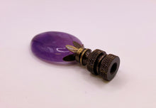 Load image into Gallery viewer, NATURAL AMETHYST Oval Stone Lamp Finial with AB,PB or SN Base (1-PC.)