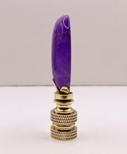 Load image into Gallery viewer, NATURAL AMETHYST Oval Stone Lamp Finial with AB,PB or SN Base (1-PC.)
