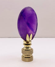 Load image into Gallery viewer, NATURAL AMETHYST Oval Stone Lamp Finial with AB,PB or SN Base (1-PC.)