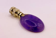 Load image into Gallery viewer, NATURAL AMETHYST Oval Stone Lamp Finial with AB,PB or SN Base (1-PC.)