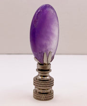 Load image into Gallery viewer, NATURAL AMETHYST Oval Stone Lamp Finial with AB,PB or SN Base (1-PC.)