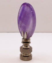 Load image into Gallery viewer, NATURAL AMETHYST Oval Stone Lamp Finial with AB,PB or SN Base (1-PC.)