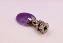 Load image into Gallery viewer, NATURAL AMETHYST Oval Stone Lamp Finial with AB,PB or SN Base (1-PC.)