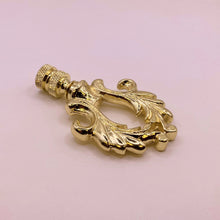 Load image into Gallery viewer, ORNAMENTAL LOOP Lamp Finial, Aged Brass or Polished Brass Finish, Highly detailed metal casting (1-Pc.)