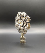 Load image into Gallery viewer, FLOWER BUD RHINESTONE Lamp Finial-Antique Silver Finish