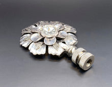 Load image into Gallery viewer, FLOWER BUD RHINESTONE Lamp Finial-Antique Silver Finish