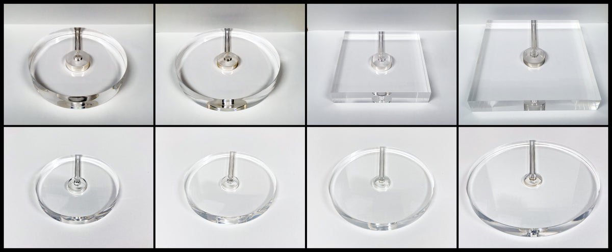 Acrylic lamp base round top