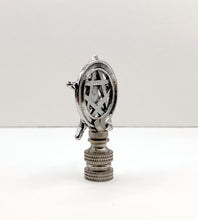 Load image into Gallery viewer, Holiday-Halloween Lamp Finial-SKELETON&PENTAGRAM-Antique Silver Finish w/SN Base
