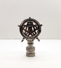 Load image into Gallery viewer, Holiday-Halloween Lamp Finial-SKELETON&PENTAGRAM-Antique Silver Finish w/SN Base