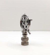 Load image into Gallery viewer, Holiday-Halloween Lamp Finial-SKELETON&PENTAGRAM-Antique Silver Finish w/SN Base