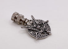 Load image into Gallery viewer, Holiday-Halloween Lamp Finial-SKELETON&PENTAGRAM-Antique Silver Finish w/SN Base